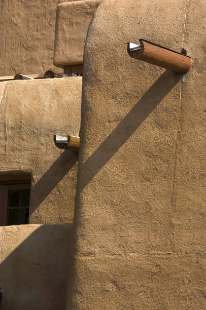 santa fe - santa fe new mexico mexico adobe house fotografías e imágenes de stock