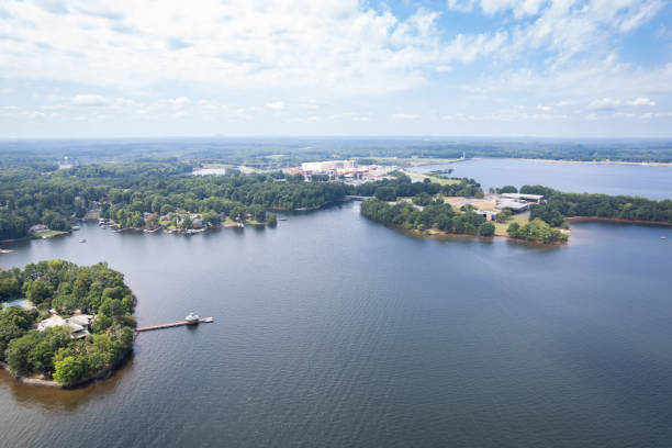 Aerial View of Lake Norman, North Carolina stock photo