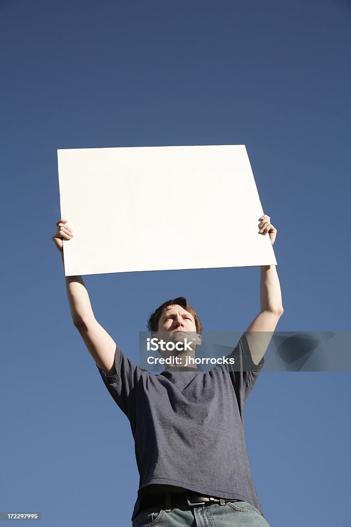 Homem com uma mensagem - Foto de stock de Protesto royalty-free