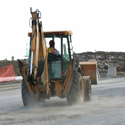 Backhoe Driverview Driving A Backhoe Stock Photo - Download Image Now - Backhoe ...