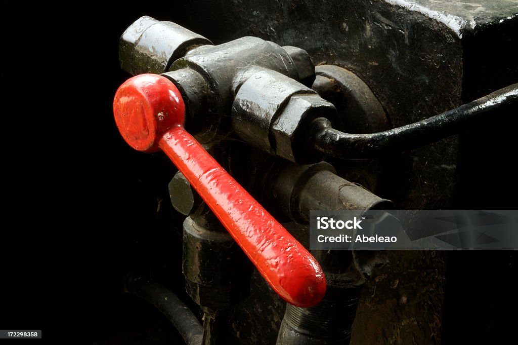 Valve Big valve Detail of a steam locomotve Handle Stock Photo