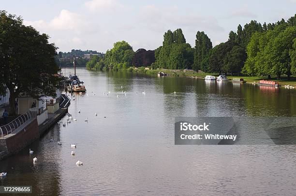 Widok W Dół Tamizy Od Kingston Bridge - zdjęcia stockowe i więcej obrazów Anglia - Anglia, Bez ludzi, Dzielnica nadbrzeżna