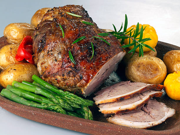 Leg of lamb stock photo