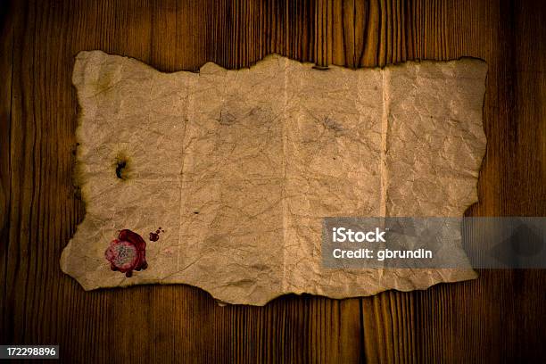 Alte Dokument Stockfoto und mehr Bilder von Schatzkarte - Schatzkarte, Holz, Packpapier