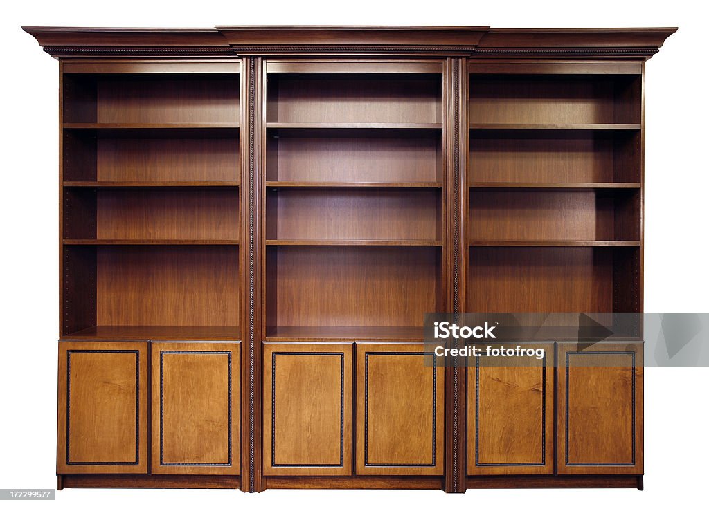 Bookcase #2 Wood bookcase and cabinet. Wood - Material Stock Photo