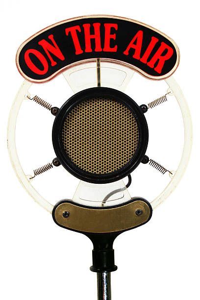공기 마이크 - microphone mid air recording studio radio station 뉴스 사진 이미지