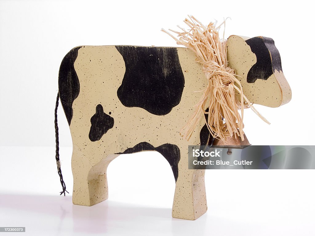 Mucca in legno - Foto stock royalty-free di Bovino domestico
