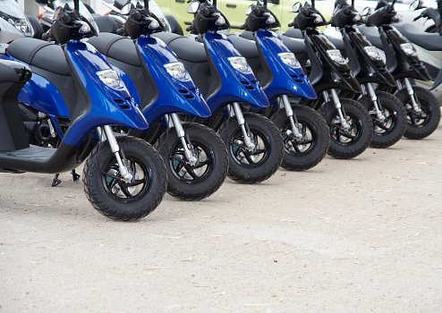 row scooters parking 