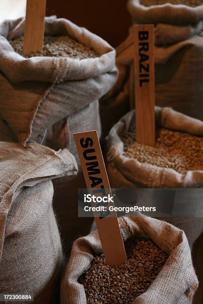 Cofee Beans Stock Photo - Download Image Now - Agriculture, Burlap, Burlap Sack