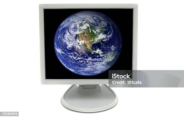 Mundo No Monitor - Fotografias de stock e mais imagens de As Américas - As Américas, Computador, Computador Pessoal