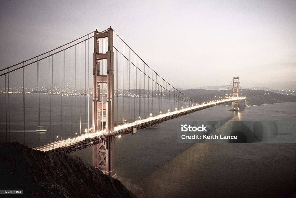 Puente Golden Gate al atardecer - Foto de stock de Bahía libre de derechos
