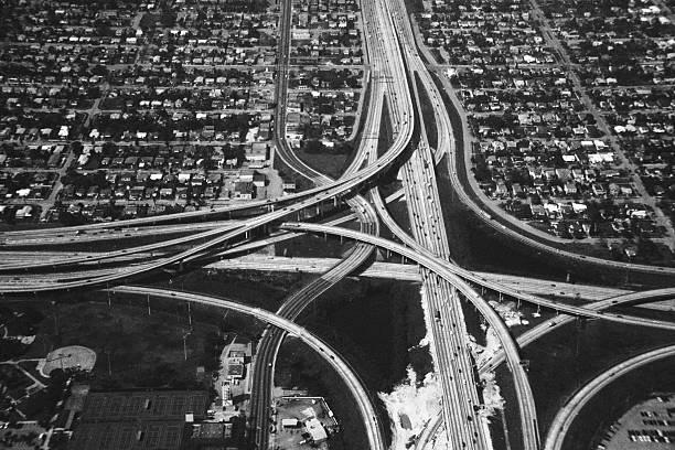 istock Aerial view of a highway intersection 172303627