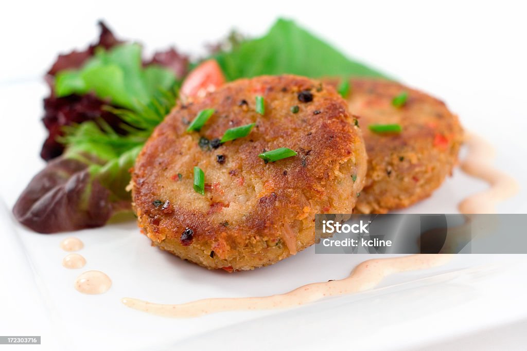 Crabcake питание - Стоковые фото Рыбный брикет роялти-фри