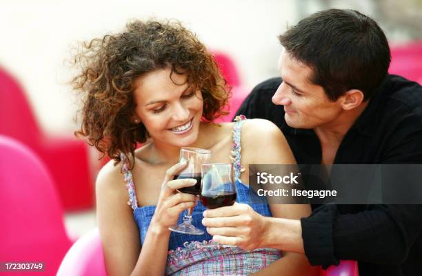 Couple At A Bistro Stock Photo - Download Image Now - 25-29 Years, Adult, Adults Only