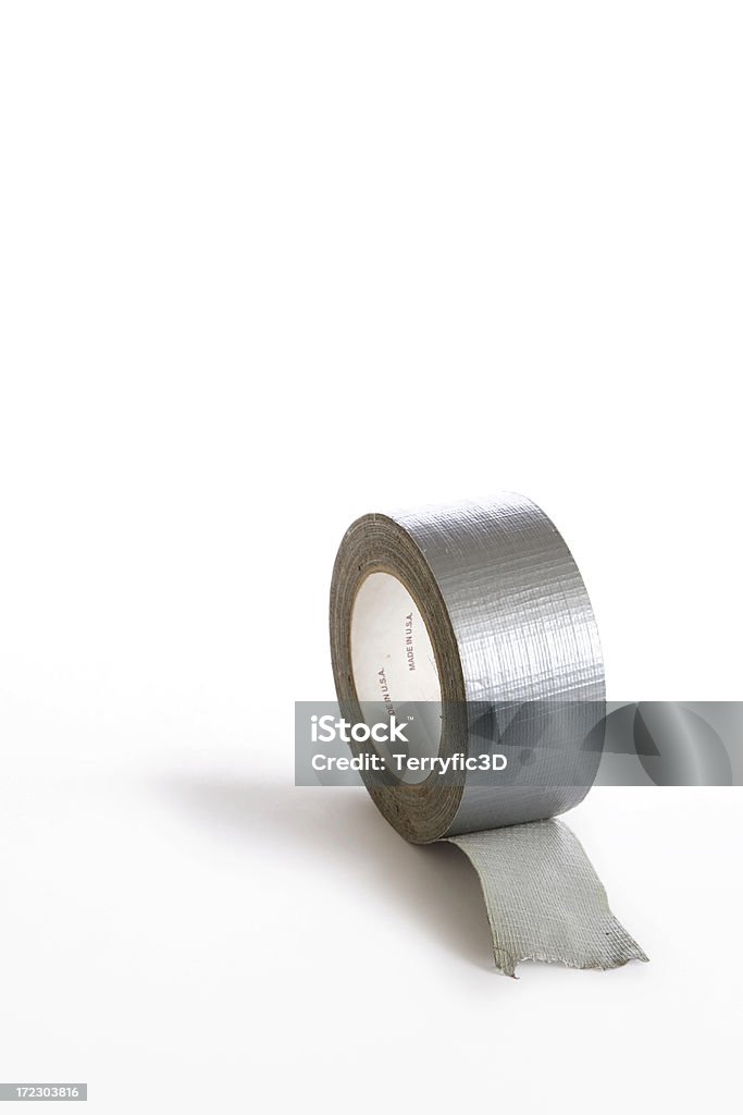 Silver Duct Tape Roll Isolated On White Stock Photo - Download Image Now - Duct  Tape, White Background, Above - iStock