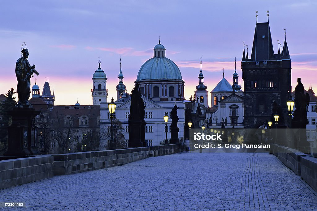 Praga al amanecer - Foto de stock de Adoquinado libre de derechos