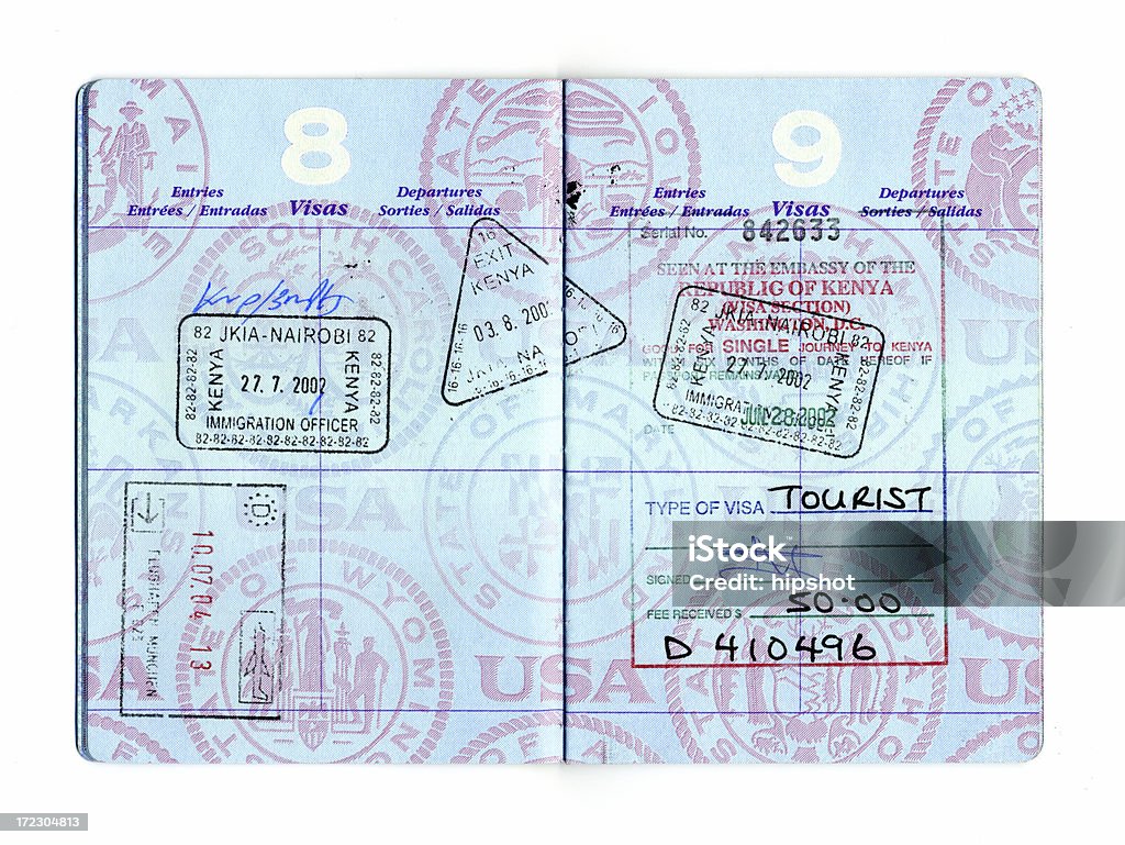 Pasaporte para África y Alemania - Foto de stock de Sello de pasaporte libre de derechos