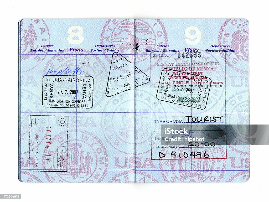 Паспорт в Африке и Германия - Стоковые фото Печать в паспорте роялти-фри
