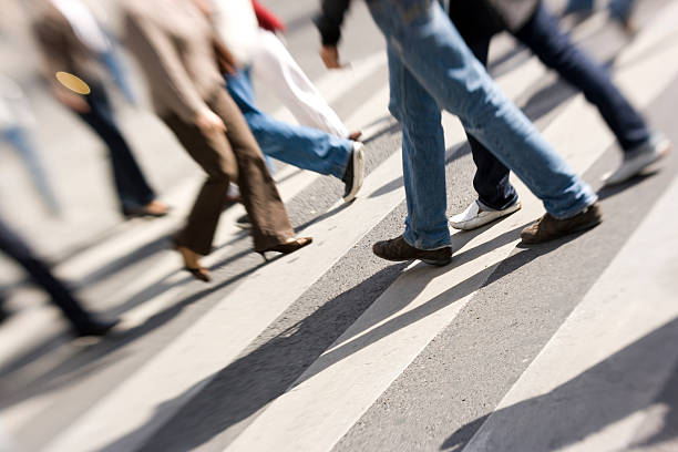 Feet "People crossing the street, taken with lens baby" yt stock pictures, royalty-free photos & images