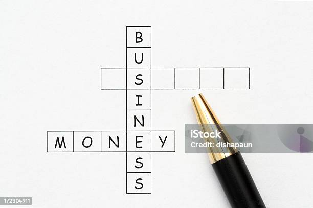 Crossword Stock Photo - Download Image Now - Ballpoint Pen, Business, Close-up