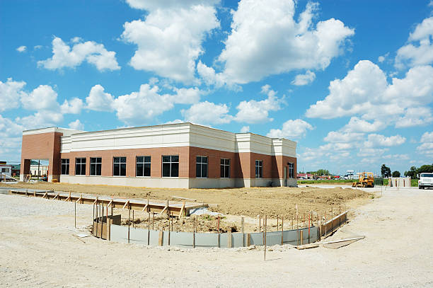 Construction of office blocks in developing country
