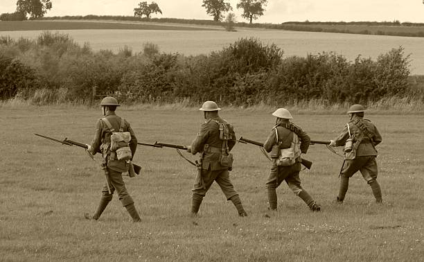 Advance In Sepia Tommies advance in sepia. world war i photos stock pictures, royalty-free photos & images