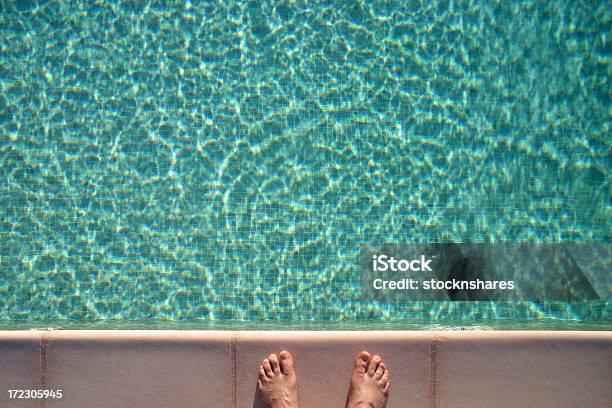Swimming Pool And Feet Stock Photo - Download Image Now - Adult, Architectural Feature, Blue