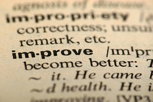 istock Bright green letter pattern with words remark and improve 172305962