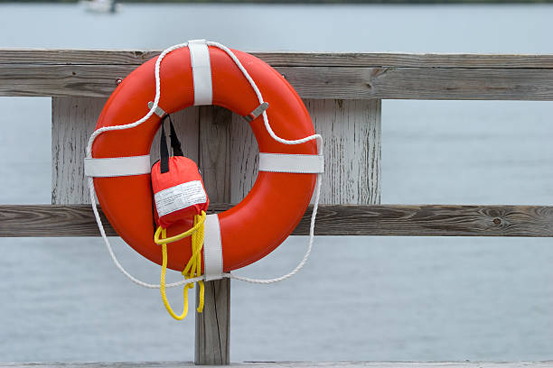 istock Life Buoy Hanging on a Dock 172306011