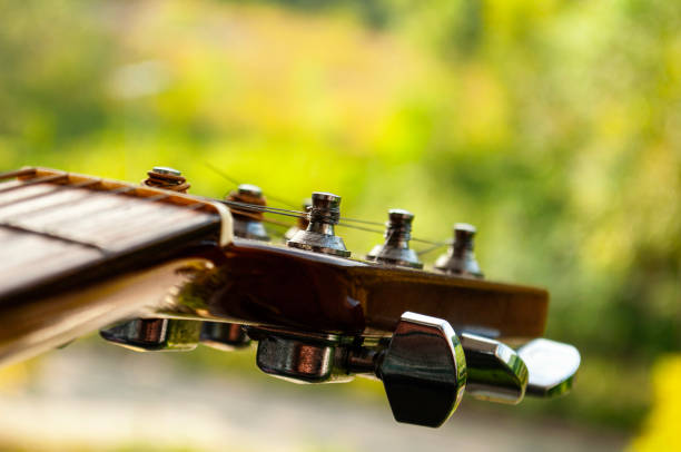 istock Close up of Guitar with nature background. Customizable space for text or ideas. Copy space. 1723061519