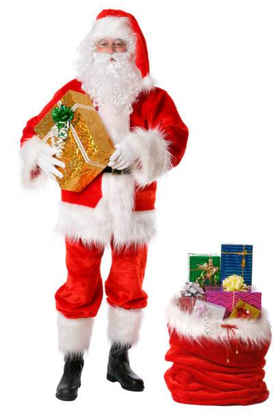istock Santa with gifts on white 172306247