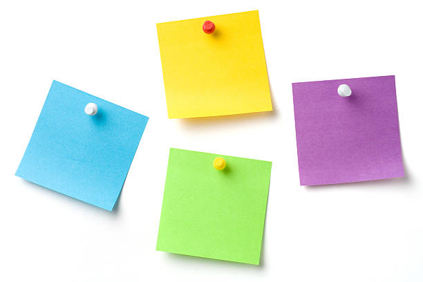 istock Colorful memo notes with pins on a white background 172306556