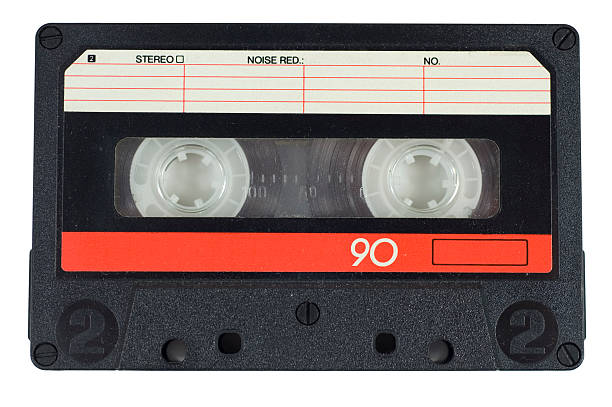 istock Cassette tape with red on white background  172306578