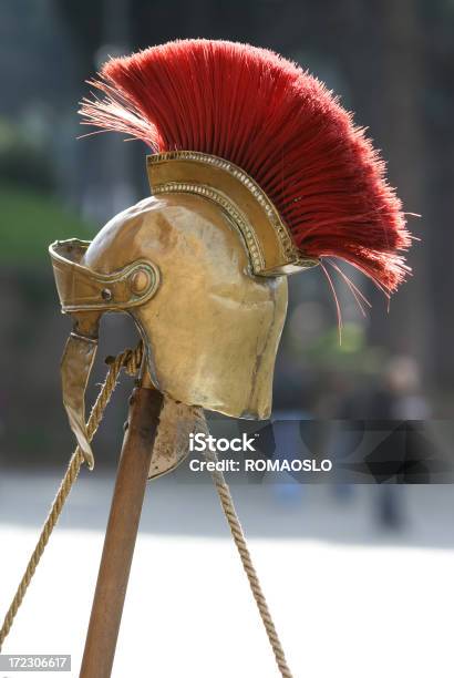 Copy Of A Roman Helmet Rome Italy Stock Photo - Download Image Now - Helmet, Roman, Feather