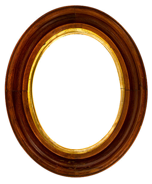 istock Worn Oval Victorian Walnut Picture Frame. Isolated with Clipping Path 172306804