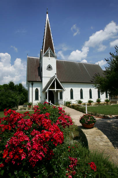 istock edythe bates old chapel and flowers 172306829