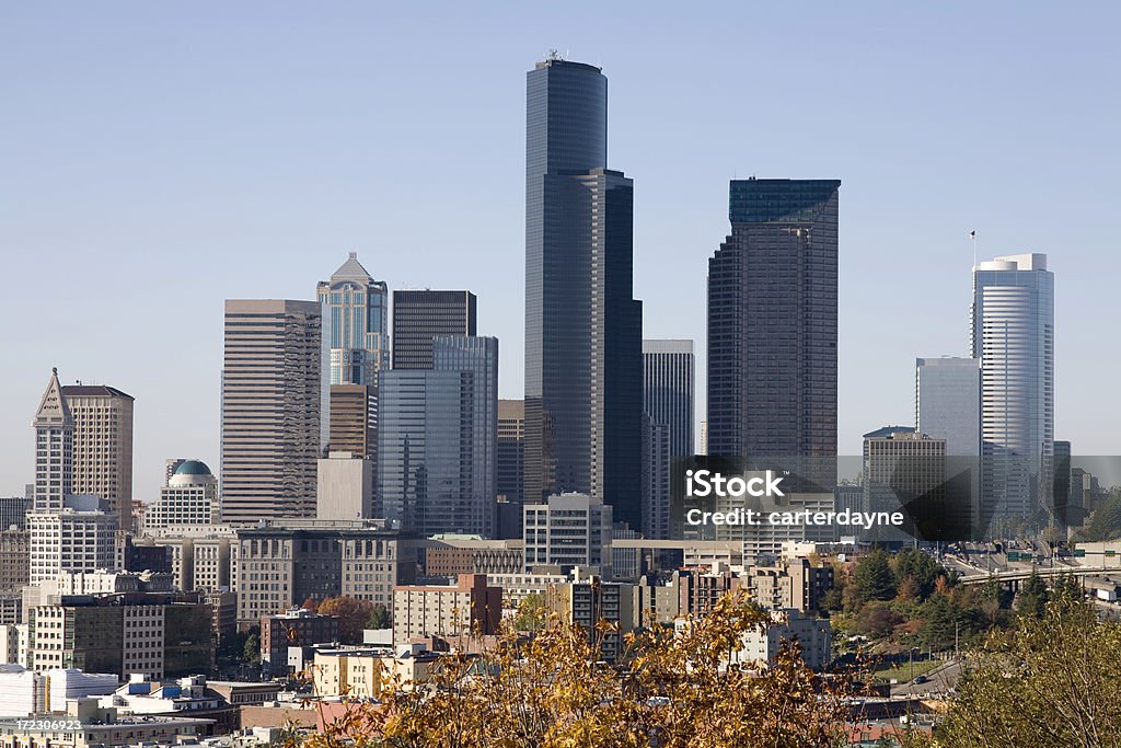 De Seattle au cours de l'automne - Photo de Ciel sans nuage libre de droits