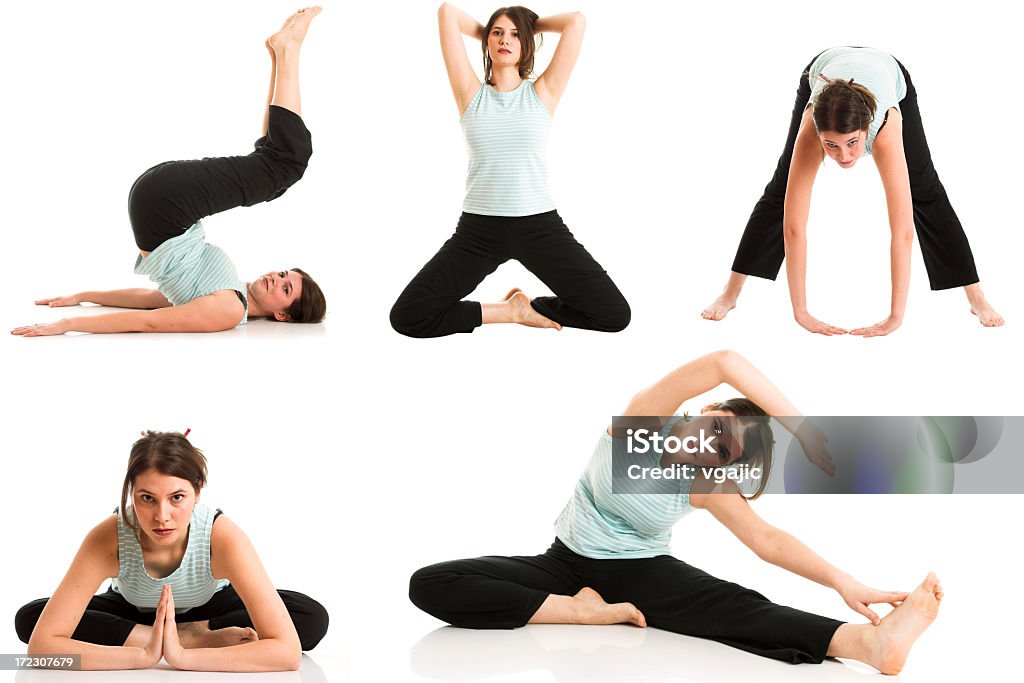 Mehrere Yoga-Serie - Lizenzfrei Fitnesstraining Stock-Foto