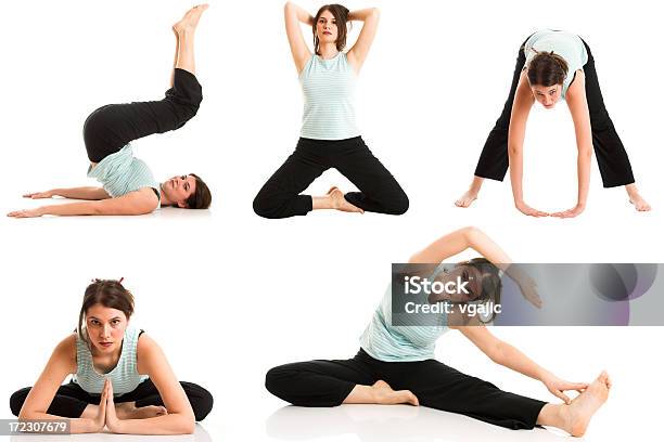 Mehrere Yogaserie Stockfoto und mehr Bilder von Fitnesstraining - Fitnesstraining, Phasenaufnahme, Entspannungsübung