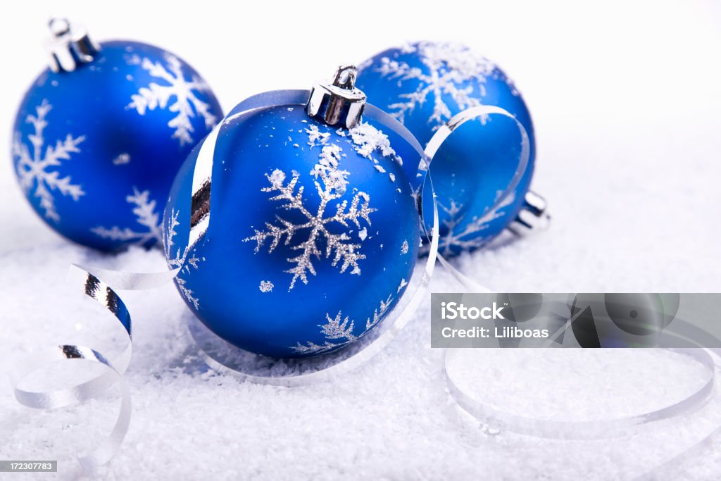 (XL) decorações comuns de neve - Foto de stock de Azul royalty-free