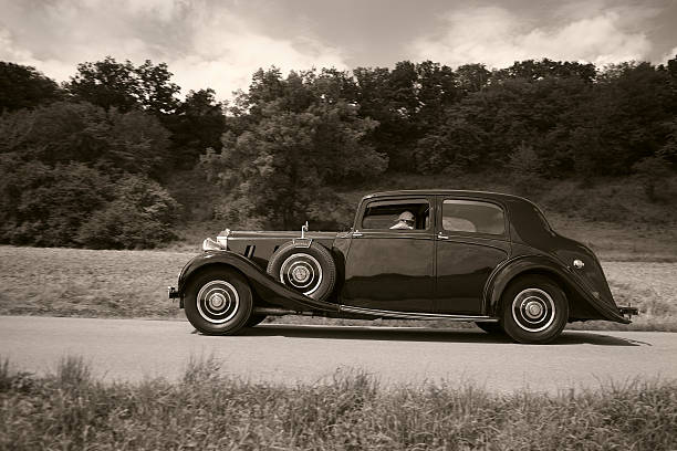 Vintage Car on a Country Road
