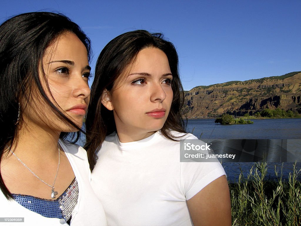 Latin Perspectives Beautiful young Latin women gazing. Adolescence Stock Photo