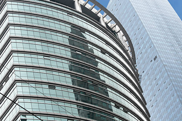 Two skyscrapers in Shanghai stock photo