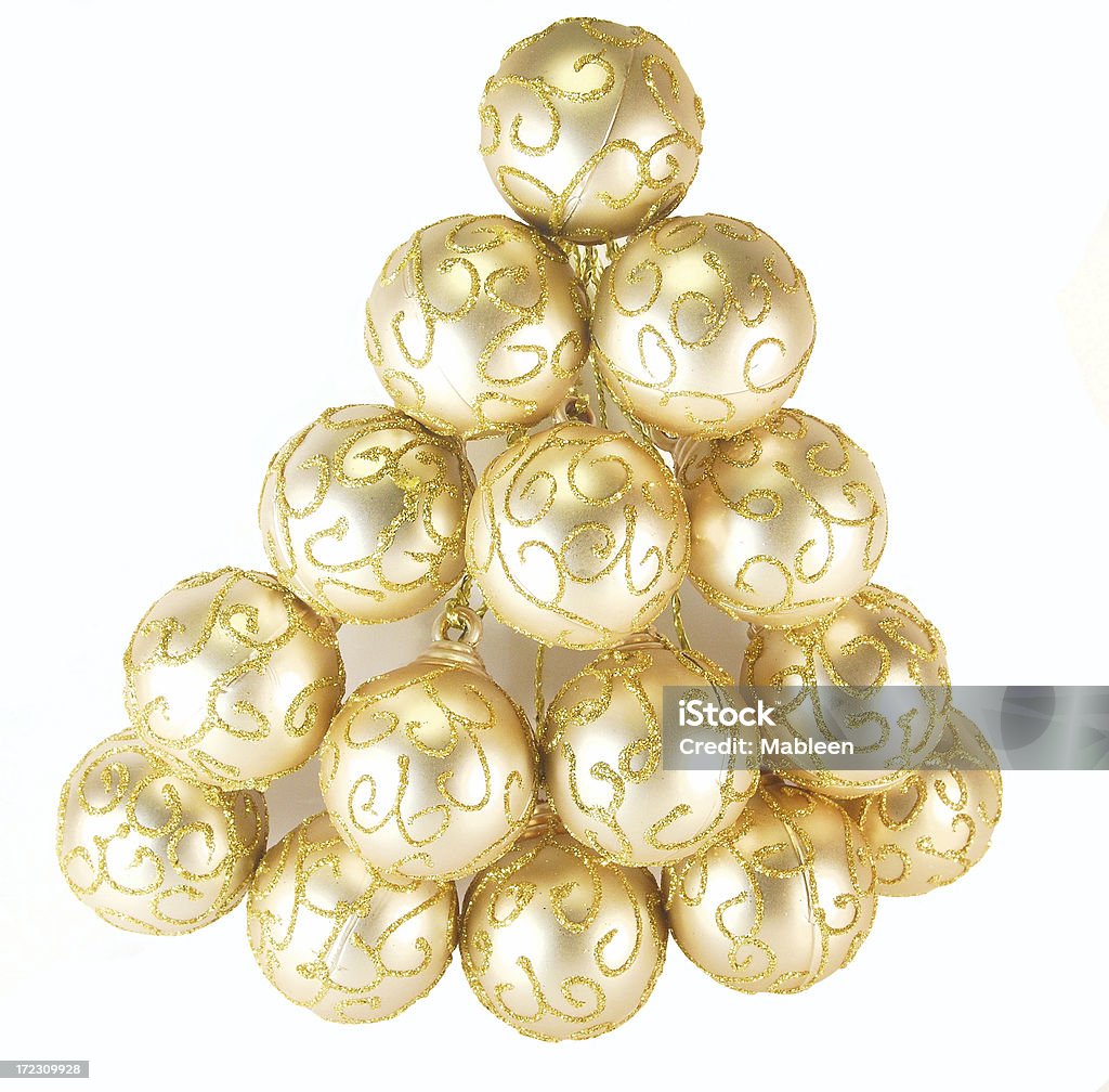 bauble árbol de Navidad oro - Foto de stock de Adorno de navidad libre de derechos