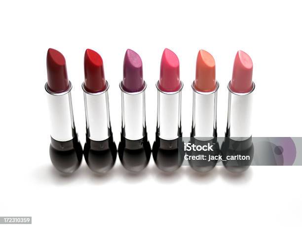 Seis Diferentes Lipsticks Foto de stock y más banco de imágenes de A la moda - A la moda, Accesorio personal, Belleza