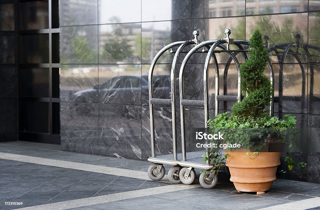 Hotel Bellman carrelli - Foto stock royalty-free di Albergo