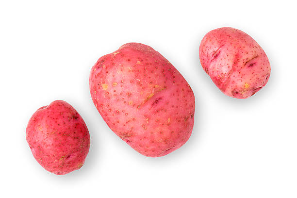 3 つのポテト - red potato raw potato red vegetable ストックフォトと画像