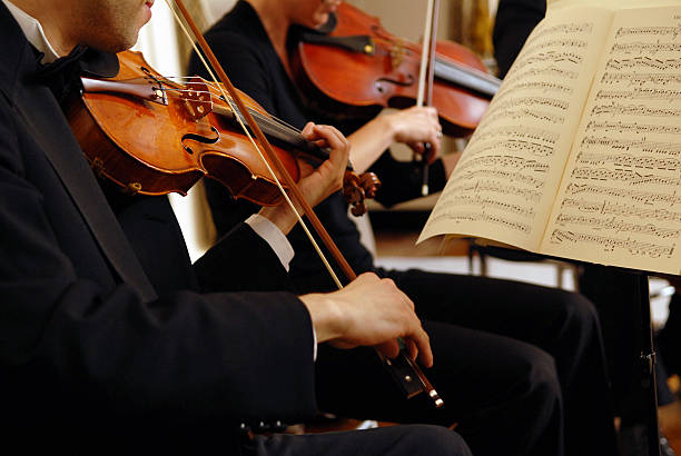 violinista - orquesta sinfónica fotografías e imágenes de stock