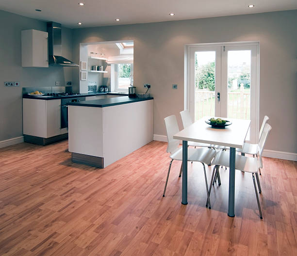 istock Modern eat in kitchen with wood floors 172311113