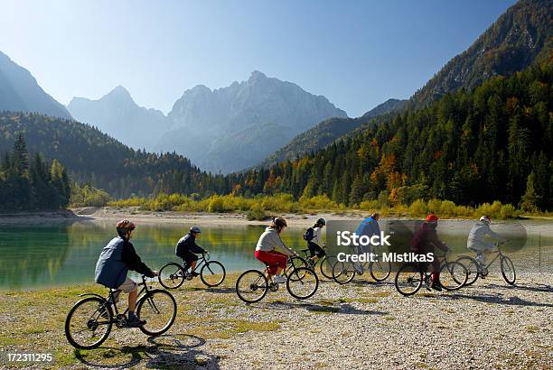 Mountain Bikers Stock Photo - Download Image Now - Active Lifestyle, Bicycle, Child